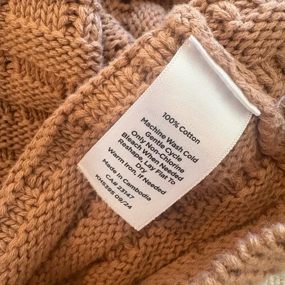 Talbots Tan Textured Knit Cardigan w/ Gold Buttons - Picture 6 of 8